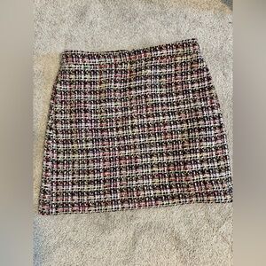 J. Crew Multicolor Tweed Plaid Mini Skirt
